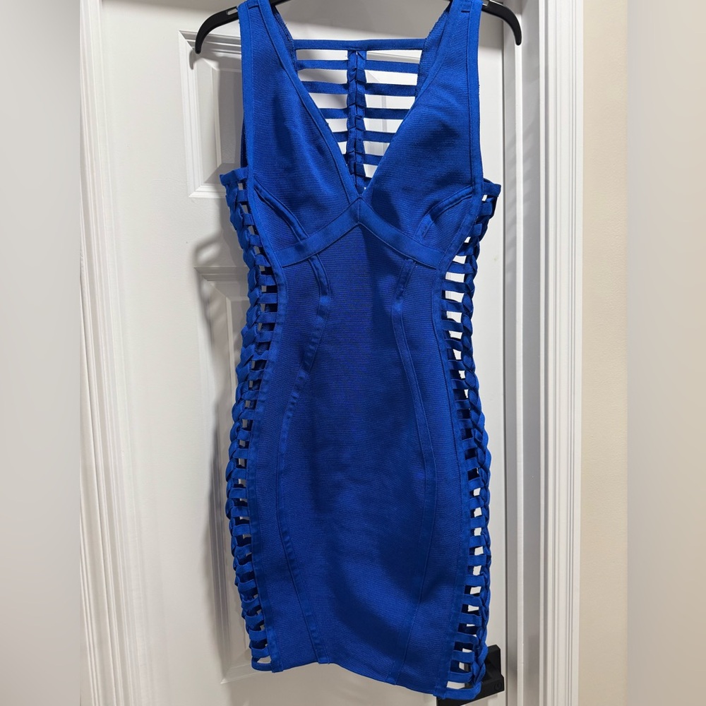 Akira blue mini bandage dress - Picture 2 of 11
